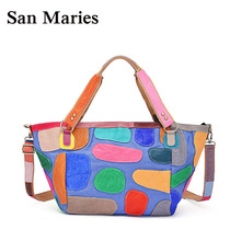 San Maries Women's Leather Handbag Large Tote Trendy Shoulder Bags Messenger Bag Cross Body bag Bolsas Free shipping 2024 - buy cheap