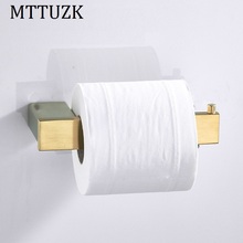 MTTUZK-soporte de papel de Oro pulido de acero inoxidable 304, portarrollos de papel higiénico montado en la pared, color negro 2024 - compra barato