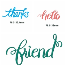 Hello Thanks Friends Words Cutting Dies Stencil Card Album Making Template Scrapbooking Decorative Handicraft Embossing Die Cut 2024 - buy cheap