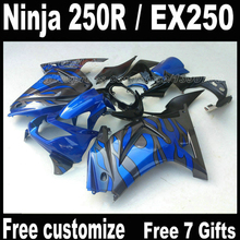 Plastic fairing kit for Kawasaki Ninja 250R 2008 - 2014 EX250 08 09 - 14 black blue Fairings ZX250R 2009 2010 2012 FB19 2024 - buy cheap