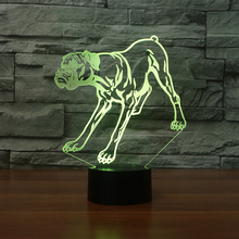 Bulldog LED Night Light Colorful  Dog Night 3d Lamp Creative Gift 3D LED USB Light as Kids Room Decoration 3d Light Fixtures 2024 - buy cheap