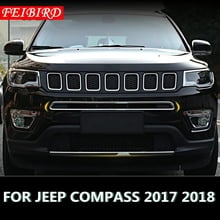 ABS Chrome Bottom Bumper Lid Plate & Front Grille Cover Kit Trim For Jeep Compass 2017 2018 RED BRIGHT STYLE 2024 - buy cheap