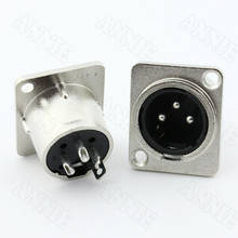 50pcs/lot Audio Microphone Jack 3 Pin XLR Male Metal Square Socket VF Plug 2024 - buy cheap