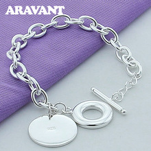 925 Silver Round Bracelets Chain For Women Fashion Party Jewelry Gifts 2024 - buy cheap