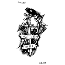 Бессмертный рыцарь Водонепроницаемый Временные татуировки Для мужчин воин и Серебрянного цвета татуаж Temporaire Femme временные тату наклейки 2024 - купить недорого