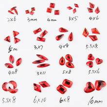 Flatback Nail со стразами красные серьги 17 видов стилей камешки для дизайна ногтей для 3D ногтей индивидуальное украшение 2024 - купить недорого