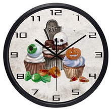 Reloj de pared de cristal con esqueleto de dibujos animados, calabaza de Horror, decrotivo divertido, reloj silencioso a prueba de polvo 2024 - compra barato