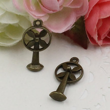 50pcs/lot Metal Zinc Alloy Antique Bronze Electric fan Charm Pendant For Necklace DIY Jewelry Making Accessories 26x13mm k03634 2024 - buy cheap