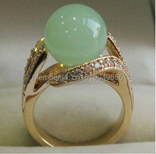 Anillo de piedras verdes para mujer, sortija bonita de 12MM, talla AAA 6-10, Envío Gratis 2024 - compra barato