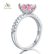 Peacock Star 925 Sterling Silver Fancy Pink 2 Carat Bridal Wedding Promise Engagement Ring CFR8213 2024 - buy cheap