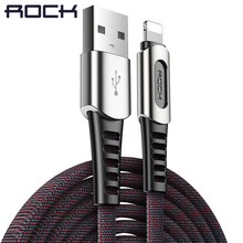 ROCK Zinc Alloy Charging Cable For iPhone XS Max XR X 8 7 6 6S 5 5S iPad 1M Nylon Braided Data Sync Cable for lighting Cord 2024 - buy cheap