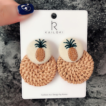 Handmade pineapple Drop Earrings For Women Wooden Straw Weave Rattan Earrings Big Round ball Wedding Trendy Dangle Jewelry 2024 - buy cheap
