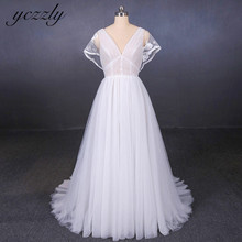 Boho Wedding Dress 2019 Sexy Backless V-neck Lace Beach Wedding Dresses With Batwing Sleeves Long Bride Dress Vestido Noiva 2024 - buy cheap