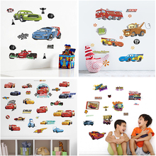 Decalques de parede de carrinhos animados da disney, carros, relâmpago mcqueen, decoração de casa, quartos infantis, brinquedos, decalques de parede, arte de mural diy cartazes de pvc 2024 - compre barato
