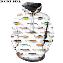 Summmer Fishing Fish Print Hoodies 3D Men Women Tracksuits Sweatshirt Drop Ship  Long Sleeve Pullover ZOOTOP BEAR Brand 2024 - buy cheap