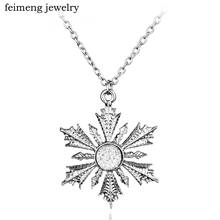 Wholesale Movie Jewelry A Time White Snowflake Crystal Snow Necklace Pendant Dress Up Chain Elsa Anna Xmas Christmas Gift 20pc 2024 - buy cheap