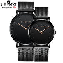 CHENXI Brand Fashion Lovers Wristwatches Women Dress Watches Women Quartz-Watch Men Casual Mesh Strap Ultra Thin Clock Watches 2024 - купить недорого