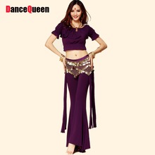 Belly Dance 3-Pieces Set (Top +Parts+Waist Chain) Belly Dancer 6colors Dancing Suit Free Shipping 2024 - buy cheap