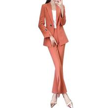 Fashion Slim Pant suit female Autumn NEW High end temperament ladies small wind horn pants two sets Professional suit female 2024 - buy cheap