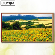 Picture Of Rhinestone OUYIJIA Flowers 5D DIY Diamond Painting Full Square Diamond Scenery Sunflower Mosaic Embroidery Painting 2024 - buy cheap