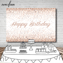 Sensfun Photography Background White Sparkly Rose Gold Glitter Happy Birthday Party Backdrop Photo Studio 7x5FT Vinyl Polyester 2024 - compre barato