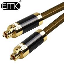 Carcasa de fibra de carbono EMK, cable de audio SPDIF toslink, óptico digital, OD8.0 2024 - compra barato