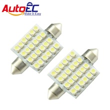 AutoEC 100x Festoon 24 smd 1210 led white light 24 SMD LEDS 3528 1210 SMD Car Led Reading Lamp Interior Dome Light #LK118 2024 - buy cheap