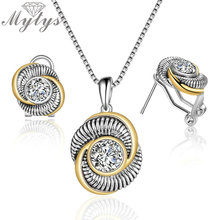 Mytys-collar con colgante redondo para mujer, juegos de joyas para mujer, corazón de cristal, regalo de joyería CN526 CN527 2024 - compra barato