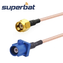 Superbat Fakra Male Plug "C" to RP-SMA Plug Male with hole Pigtail Jumper Cable RG316 15cm 2024 - buy cheap