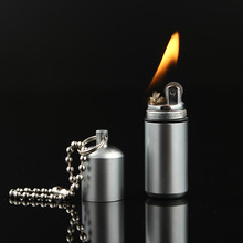 Portable Kerosene Lighter Key Chain Capsule Flint Gasoline Lighter Inflated Keychain Petrol Lighter Grinding Wheel 2024 - buy cheap