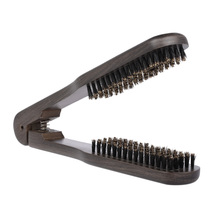 Double Sided Straightening Hair Brush Comb Clamp Hair Hairdressing Natural Bristle Hair Comb Hair Styling Tools 2024 - buy cheap