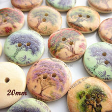 60pcs mixed tree patterns 20mm wood buttons for craft / clothes / home decor / scrapbooking / sewing accessories 2024 - buy cheap