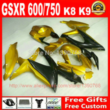 Обтекатели набор для Suzuki 08 09 10 GSXR 600 750 K8 K9 золотой черный Обтекатель тела комплект GSXR600 GSXR750 2008 2009 2010 GZ98 2024 - купить недорого