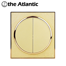 Atlantic PC-interruptor de luz bidireccional de 2 entradas, Círculo de espejo, CA 110 ~ 250V, interruptor de pared 10A, botón de gran empuje, dorado, todos los M, venta 2024 - compra barato