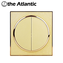 Atlantic PC Sale 2 Gang 2 Way Light Switch Mirror Circle AC 110~250V Interrupteur 10A  Wall Switch Big Push Button Gold All M 2024 - buy cheap