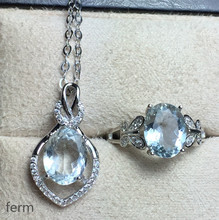 KJJEAXCMY-Conjunto de joyería exquisita de Plata de Ley 925 con incrustaciones de tesoro azul marino, conjunto de anillo y colgante, 2 piezas 2024 - compra barato