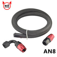 evil energy 1M AN8 Nylon Braided Black Oil Fuel Racing Hose+AN8 Straight Fitting 90Degree Swivel Hose End Oil Cooler Adapter Kit 2024 - buy cheap