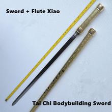 Espada flauta de metal e bronze para artes marciais, espada f key tai chi 2024 - compre barato