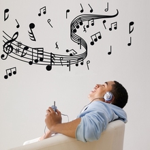 Music note wall stickers , vinyl wall stickers home decor music , musical home decoration ,Free Shipping w10062 2024 - buy cheap