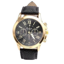 Mulheres relógio de quartzo pulseira de couro relógios femininos moda genebra numerais romanos falso couro analógico relógio de quartzo 2019 #30 2024 - compre barato
