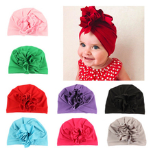 New Fashion Flower Baby Hat Newborn Elastic Baby Turban Hats for Girls 10 Colors Cotton Infant Beanie Cap 1 PC 2024 - buy cheap
