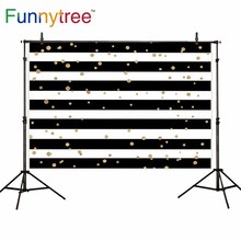 Funnytree, al azar, puntos dorados, horizontal, rayas negras, blancas, purpurina, fondo elegante para fotófono, fondos para estudio fotográfico 2024 - compra barato