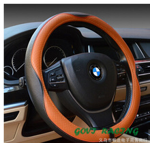 brown cowhide grain leather  steering wheel  cover for steering wheel car  DIY Universal  funda volante cuerocar covers 2024 - buy cheap