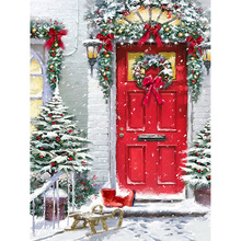 Full Square/Round Drill 5D DIY Diamond Painting "Chrismas Door" Embroidery Cross Stitch 5D Home Decor Gift 2024 - buy cheap