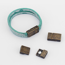 5 Juegos de broche magnético de bronce antiguo plano para pulsera plana de cuero, accesorios de joyería, 10mm 2024 - compra barato