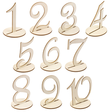 MDF Wooden 10cm Table Numbers 1-10 Base Set Wedding Birthday Party Wedding Table Decoration Number Holder Party 2024 - buy cheap