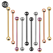 10pcs/lot G23 Titanium Ear Piercing Industrial Earring Piercings Industrial Barbells Bar Scaffold Ear Cartilage 14G Body Jewelry 2024 - buy cheap