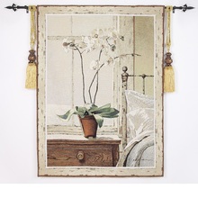 Imagen de tela jacquard de 136X102cm de Bélgica para cabecera, tapiz para colgar en la pared de orquídeas, textiles para el hogar, tapicería de decoración para el hogar moderna 2024 - compra barato