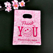 Hot Sale 100pcs 15x20cm "Thank You" Design Boutique Packing Plastic Bag Wedding Jewelry Packaging Bag Gift Pouches With Handle 2024 - buy cheap