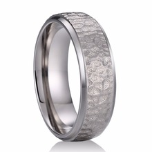 7mm Pure Titanium Ring Multi-faceted Hammered Polished Finish Comfort Fit Men & Women Wedding Band 2024 - buy cheap